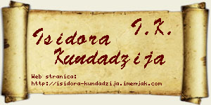Isidora Kundadžija vizit kartica